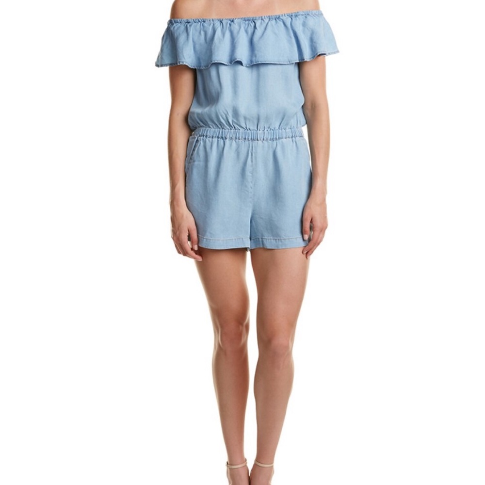Splendid romper denim off the shoulder